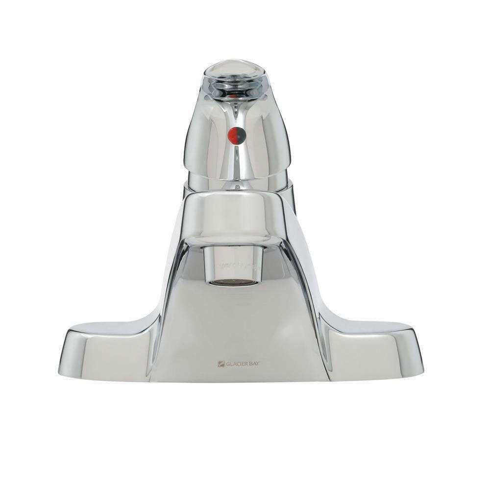 Glacier Bay Aragon 4 in. Centerset Single Handle Low-Arc Bathroom Faucet 1007 969 677 - Cheap Fitting