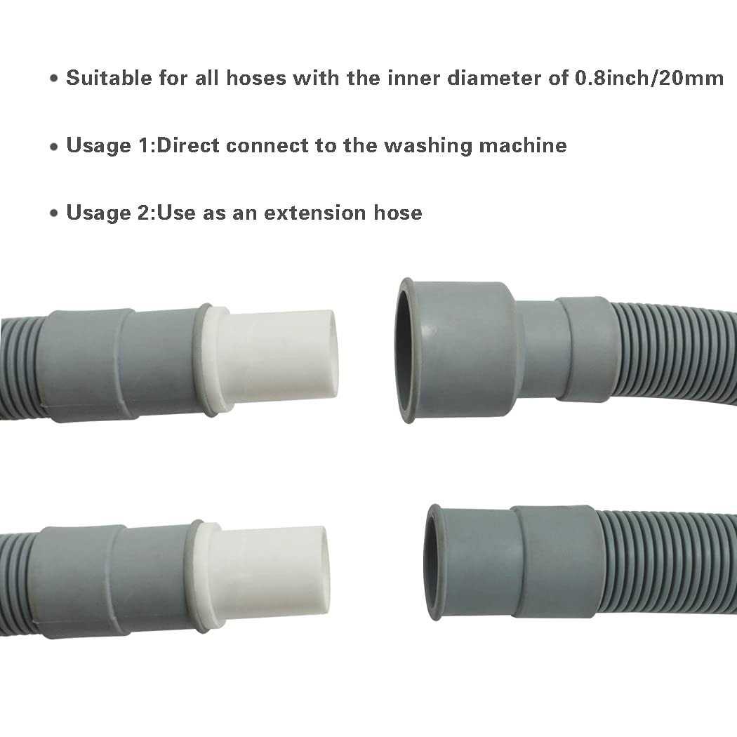 TT FLEX Universal Washing Machine Drain Hose Extension 10 Ft Washer Discharge Hose - Cheap Fitting