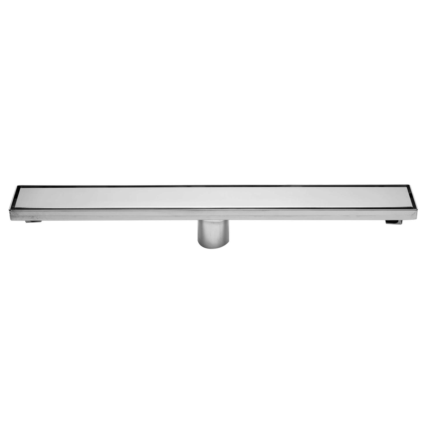ALFI brand ABLD24B-BM 24 Black Matte Stainless Steel Linear Shower Drain with Solid Cover - Cheap Fitting