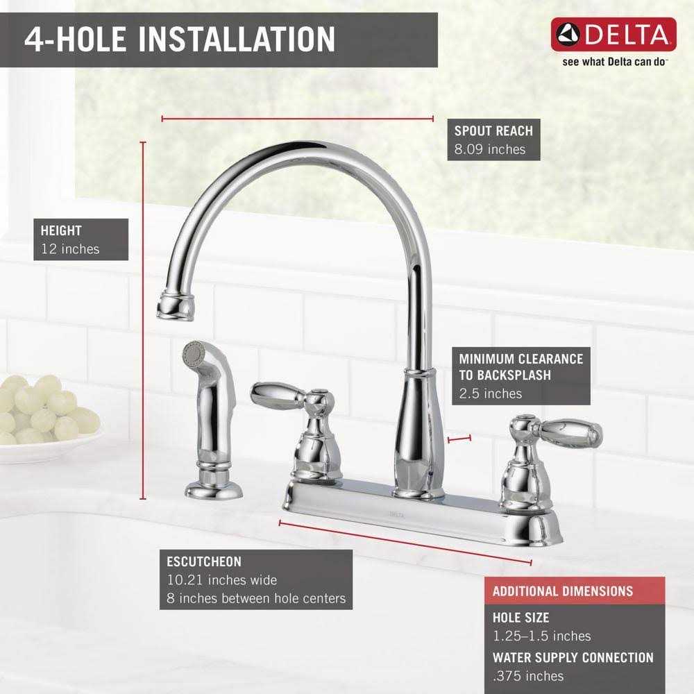 Delta Foundations 2-Handle Standard Kitchen Faucet with Side Sprayer - Cheap Fitting