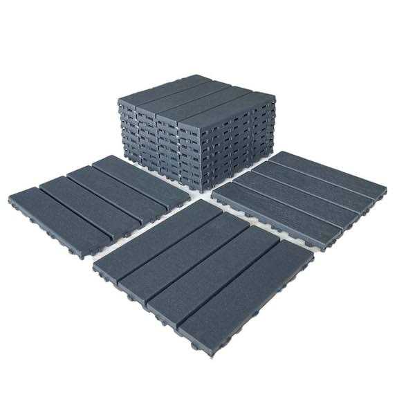 12 in. x 12 in. x 0.75 in. Outdoor Interlocking Polypropylene and Flooring Tiles - Cheap Fitting