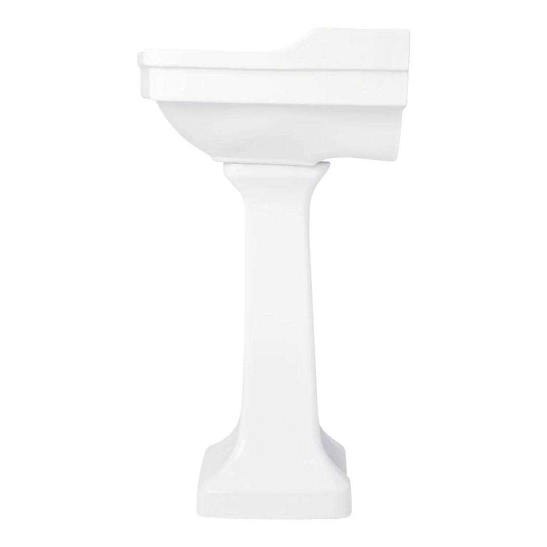 24 Cierra Porcelain Pedestal Bathroom Sink with Overflow Signature Hardware - Cheap Fitting