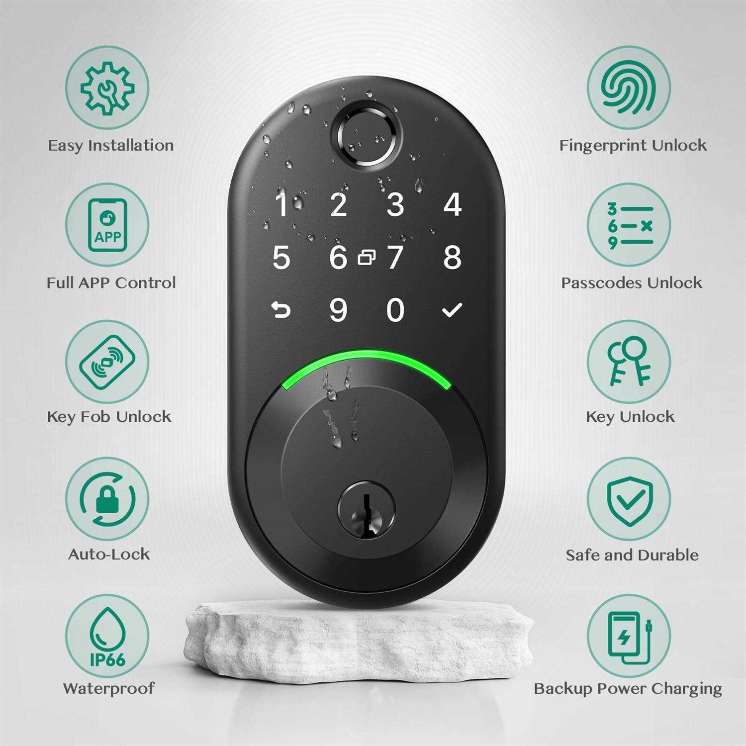 Smart Deadbolt Door Lock with Keypad Fingerprint Smart Deadbolt Keyless Entry Door Lock - Cheap Fitting