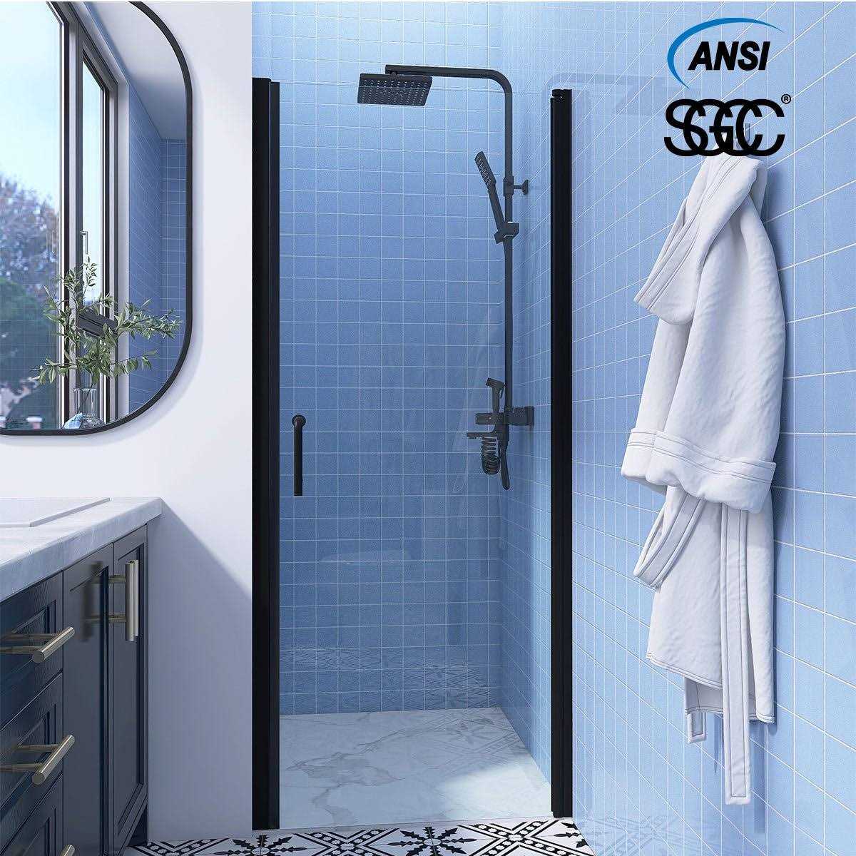 Es-diy 72 inch Hinged Pivot Frameless Shower Door Matte - Cheap Fitting