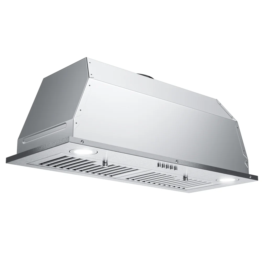Range Hood 30 inch, IsEasy Wall Mount Vent Hood 500 CFM with Ducted Convertible Ductless Kitchen Hood in Stainless Steel, 3 Speed Exhaust Fan, LED Lights - Cheap Fitting