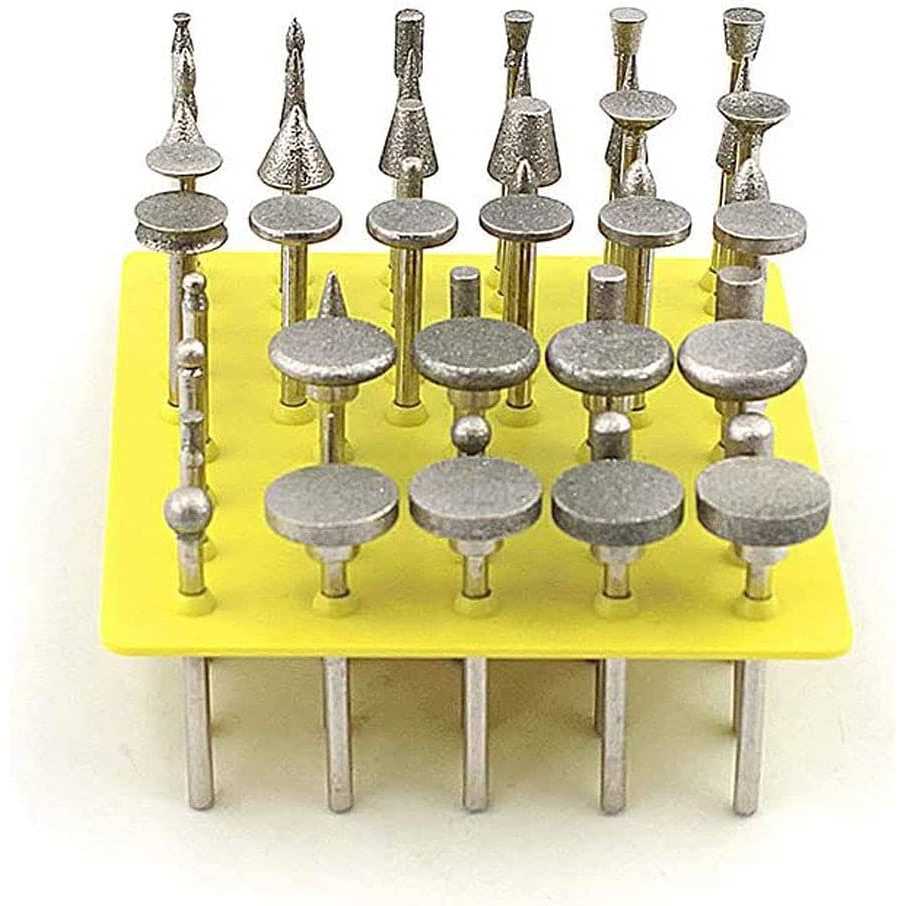 MMC Diamond Burr Set Ceramics Tile Glass Lapidary For Rotary Tools 50pc - Cheap Fitting