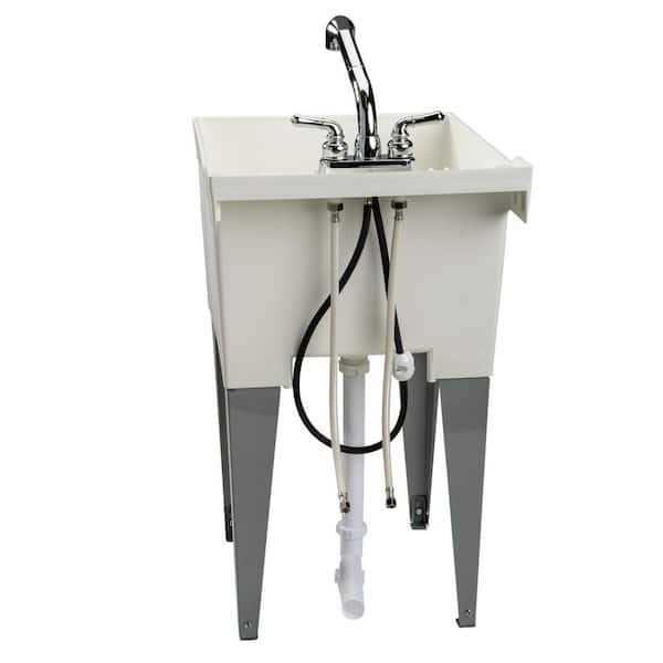 Mustee Utilatub 20 in. W x 24 in. D Single Thermoplastic Laundry Tub 19CFP - Cheap Fitting