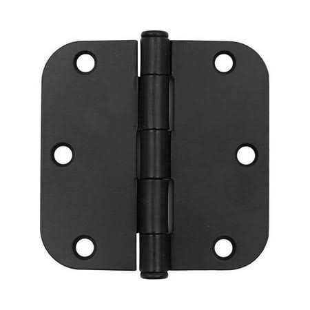 Everbilt 3-1/2 in. x 5/8 in. Radius Matte Black Squeak-Free Door Hinge - Cheap Fitting