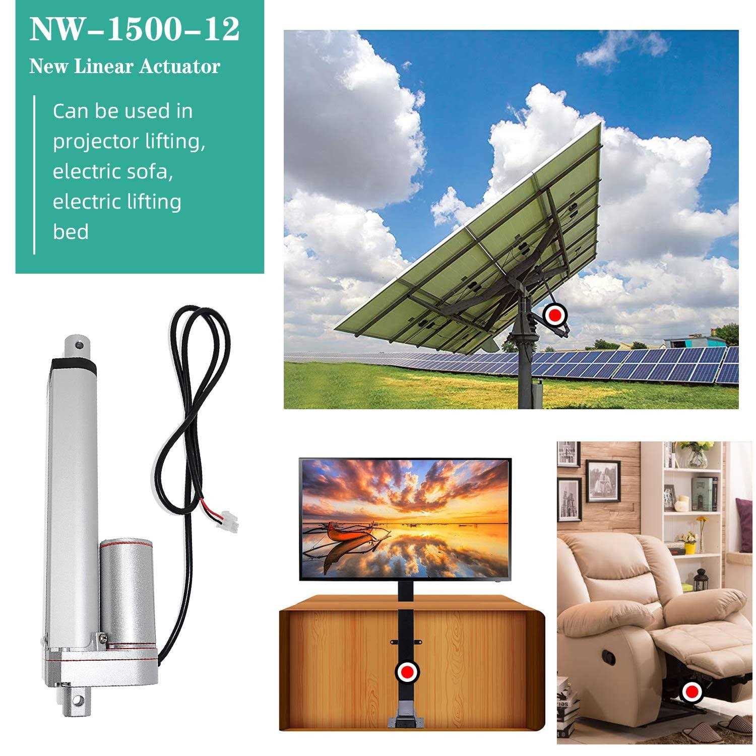Eco-worthy Heavy Duty 330lbs Solar Tracker Linear Actuator Multi-Function - Cheap Fitting