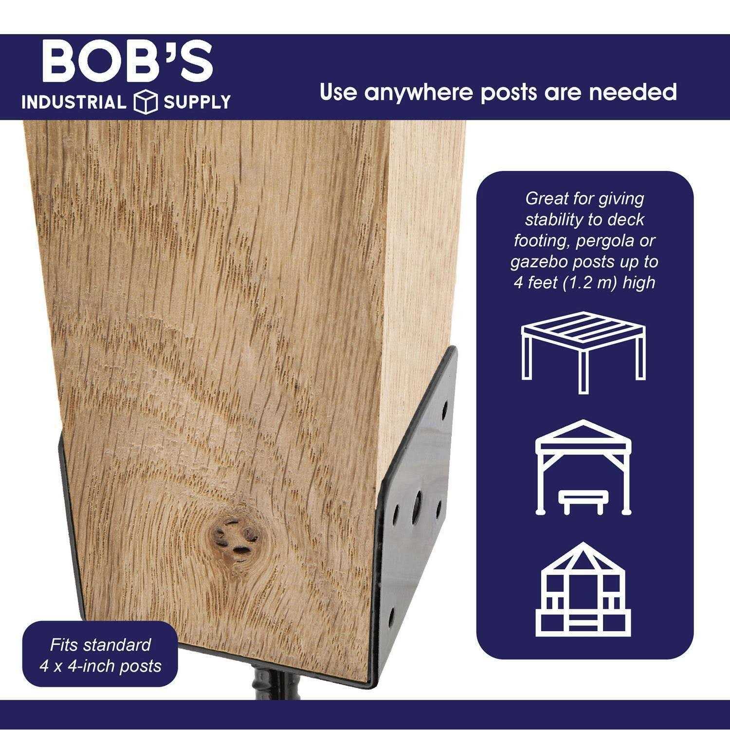 BISupply Concrete Post Anchor 4×4 Post Base Spike 4 Pack - Cheap Fitting