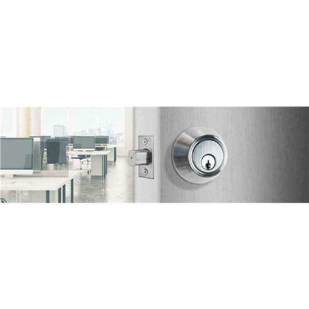 Universal Hardware Commercial 2-3/4 in. Single Cylinder Satin Chrome Heavy-Duty Industrial Deadbolt - Cheap Fitting