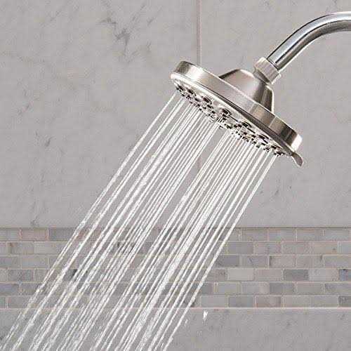 Waterpik 6-Spray 6 in. Single Wall Mount Low Flow Fixed Rain Shower Head - Cheap Fitting