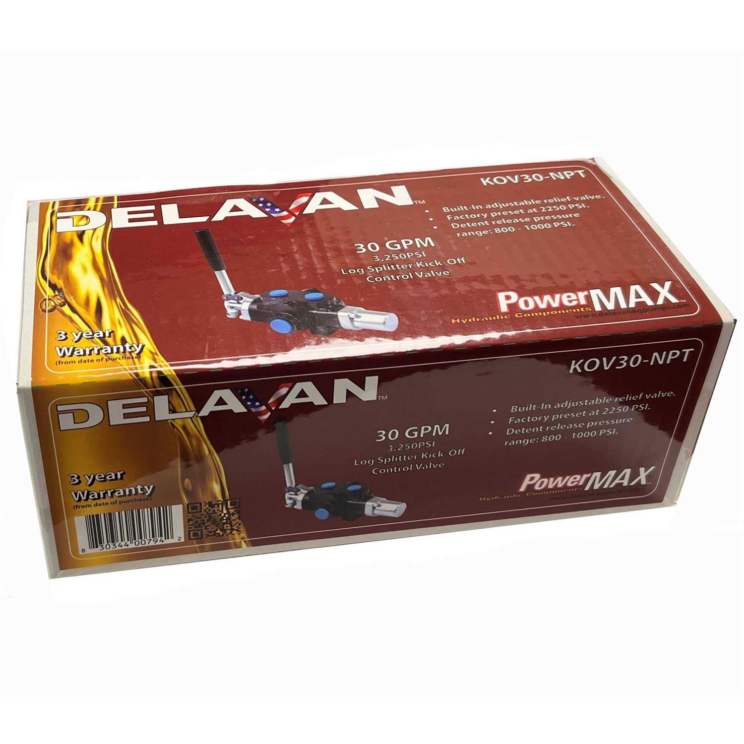 Delavan PowerMAX 30 GPM Log Splitter Kick-Off Control Valve - Cheap Fitting