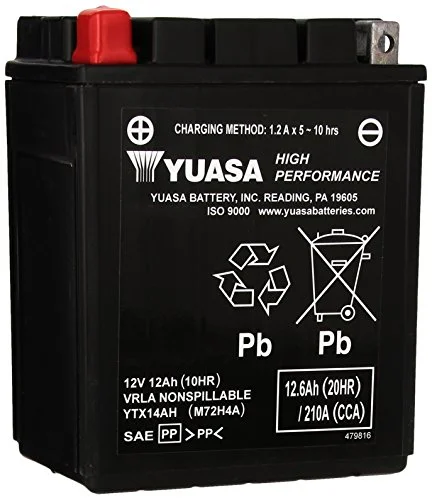 Yuasa Ytx14ah Factory Activated Maintenance Free 12 Volt Batt. - Cheap Fitting