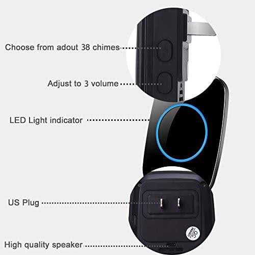 Wireless Doorbell kit Plug-in Receiver Waterproof Push Button with 1000 feet Operating Range - Cheap Fitting