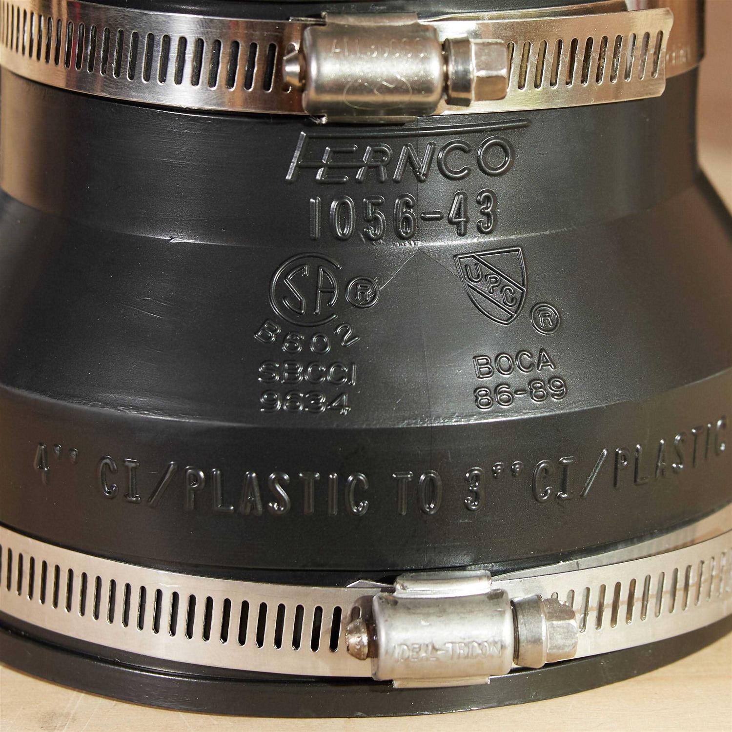 Fernco P1056-43 Flexible Coupling 4 x 3 - Cheap Fitting