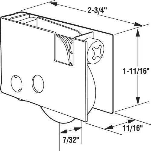 Prime-Line 1-1/2 in. Ball Bearing Steel Sliding Door Roller Assembly - Cheap Fitting