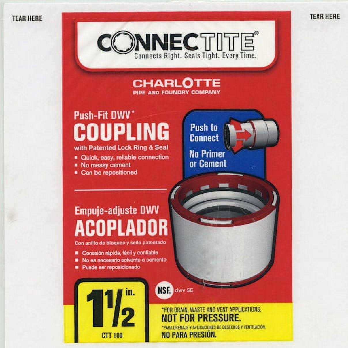 Charlotte Pipe Connectite Schedule 40 Hub x Dia. Hub PVC Coupling - Cheap Fitting