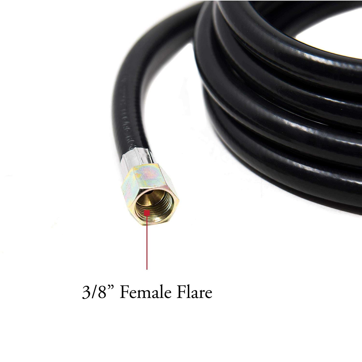 Gasone 3/8 in. Flare Propane Quick Connect Hose 24 ft. with 1/4 in. Male Flow Plug for RV - Cheap Fitting