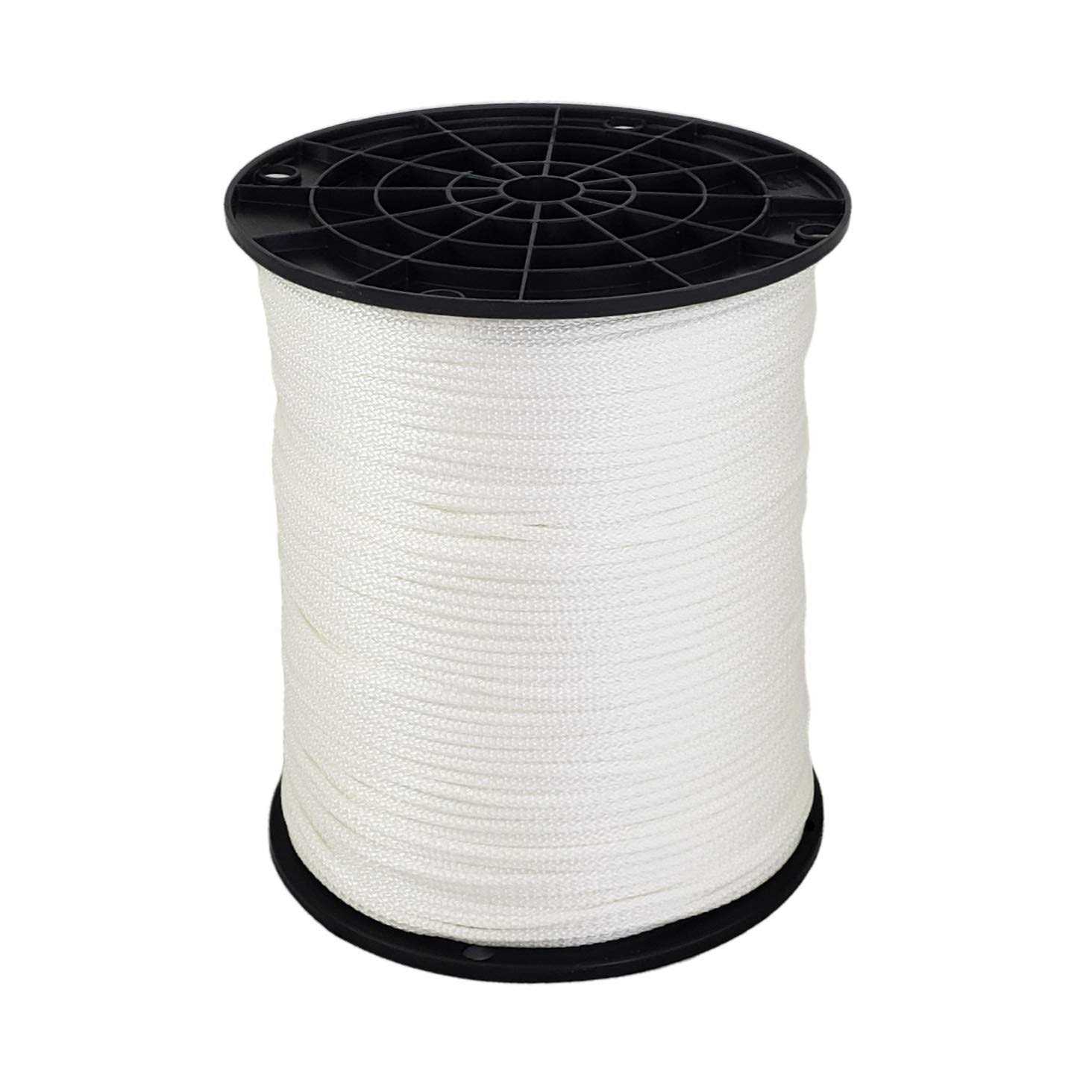 Quality Nylon Rope 1/8 X 1000 ft Low -Stretch Solid Braid Industrial Polyester Cord. USA Made - Cheap Fitting