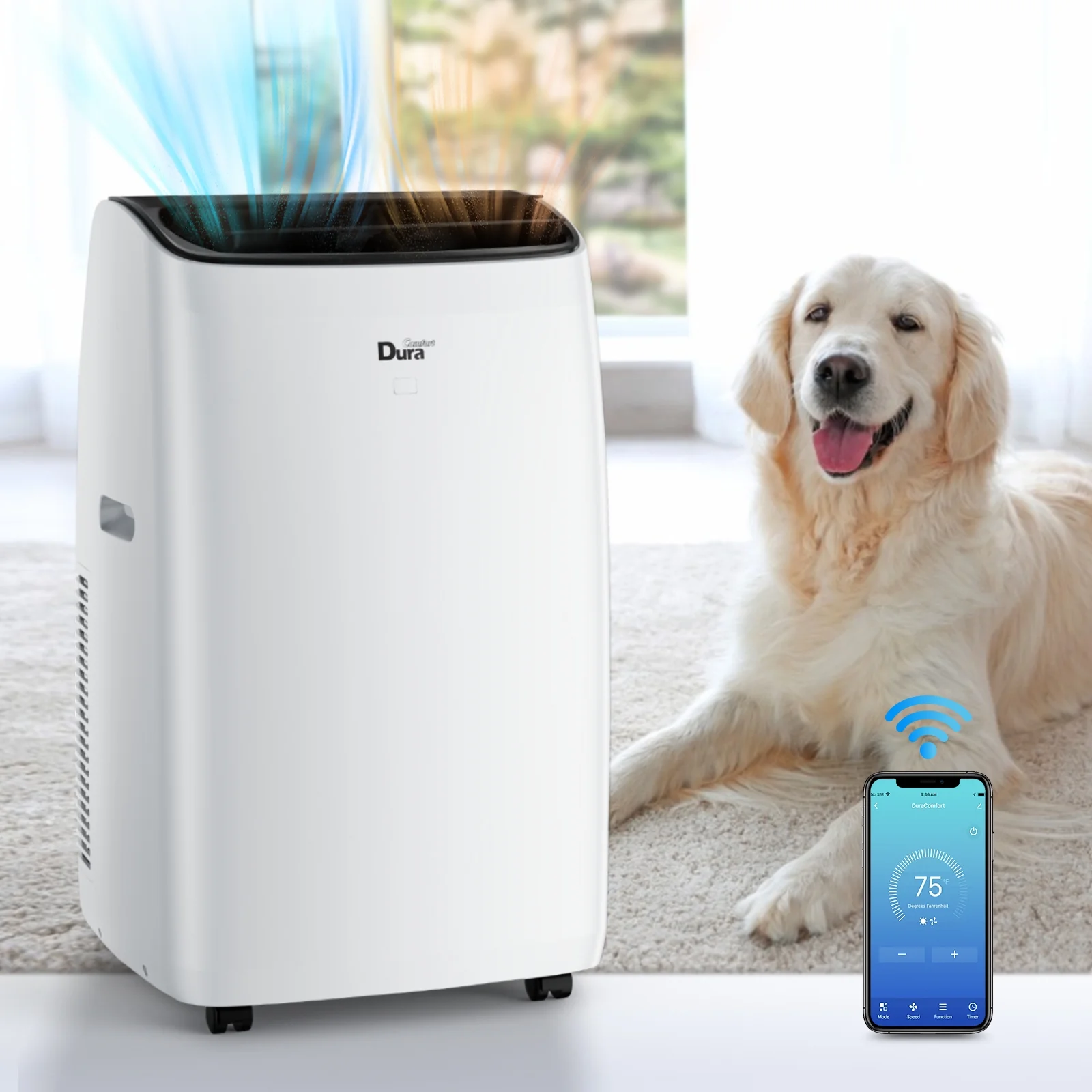 DuraComfort 8150 BTU(12,000 BTU ASHRAE) Portable Air Conditioner with Heat, Smart WiFi, Cools Up to 450 Sq.Ft, White - Cheap Fitting