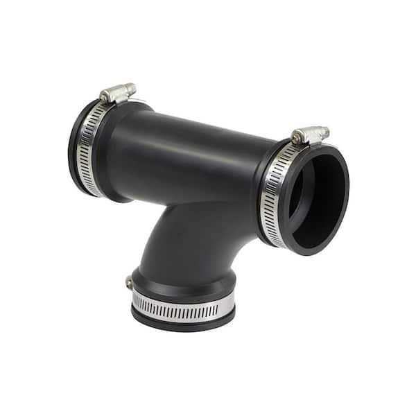 The Plumber’s Choice 3 in. PVC Flexible Tee Coupling with Stainless Steel Clamps - Cheap Fitting
