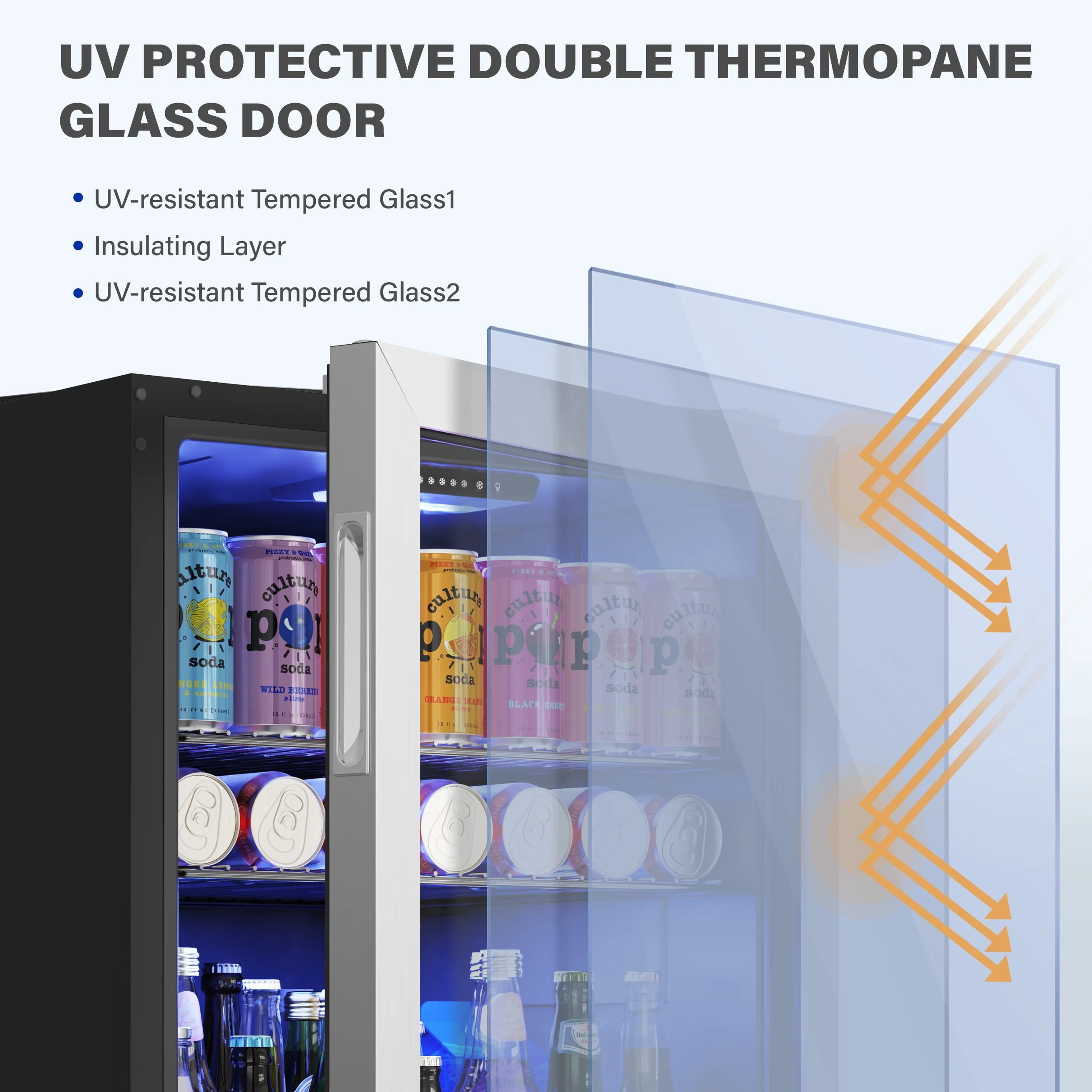 Yeego Beverage Refrigerator Cooler, 141-180 Can Freestanding Mini Beverage Fridge with Glass Door, Adjustable Shelving,4.59 Cu.ft. - Cheap Fitting