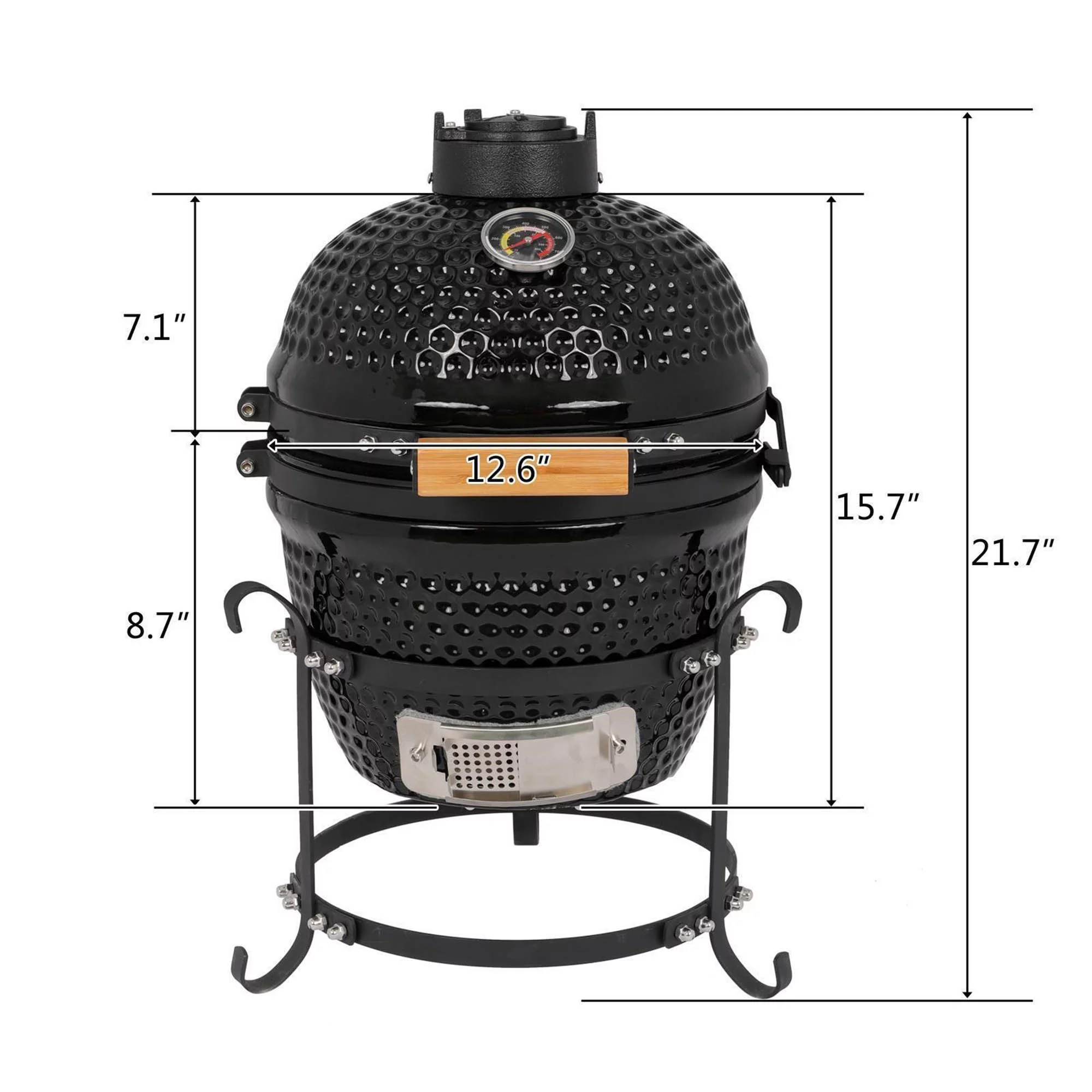 SAYFUT Outdoor BBQ Grill Charcoal Barbecue Pit Patio Backyard Meat Cooker Smoker 13'' - Cheap Fitting