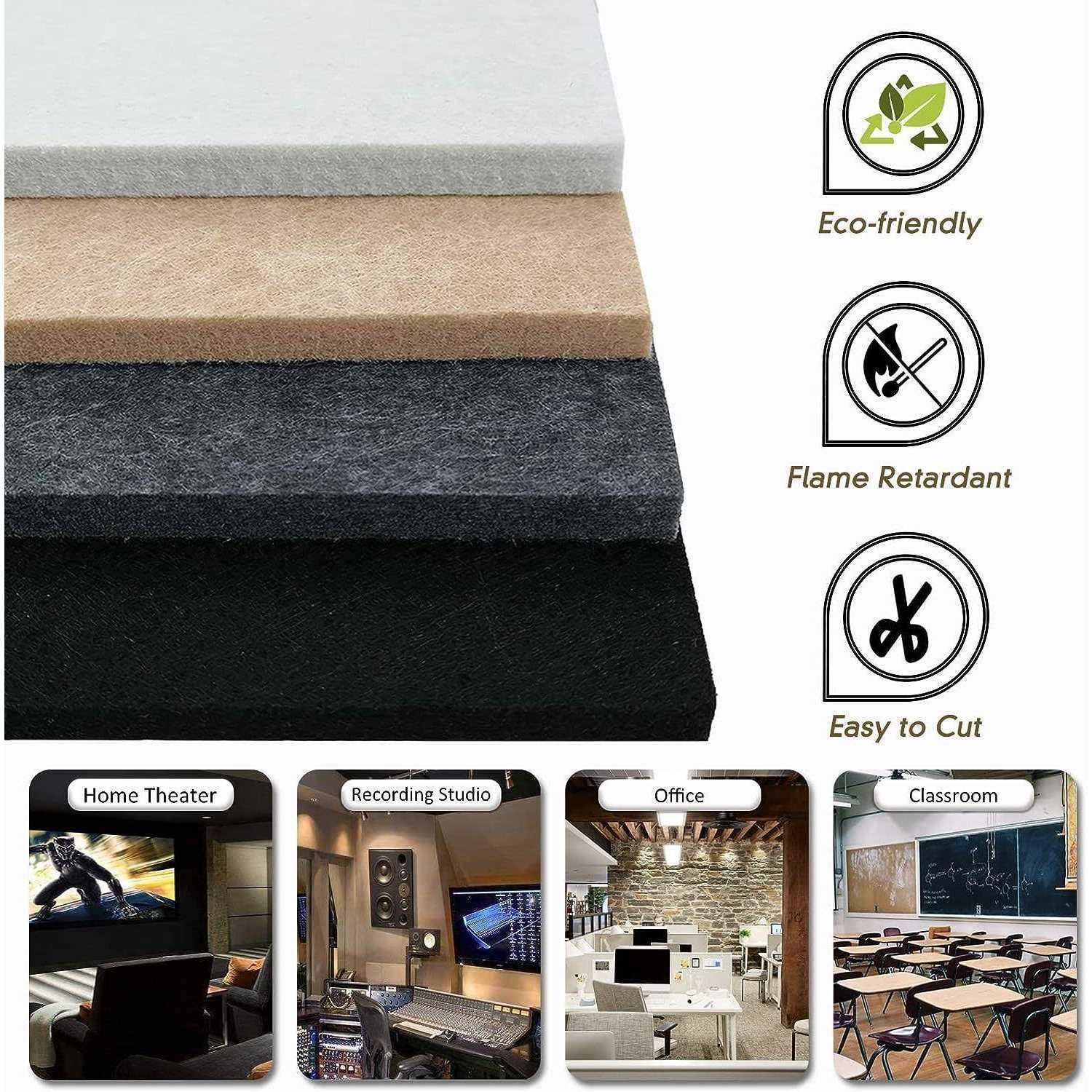 Troystudio Acoustic Panel 16 X 12 X 0.5 Inches 6 Pack Dense Thick - Cheap Fitting