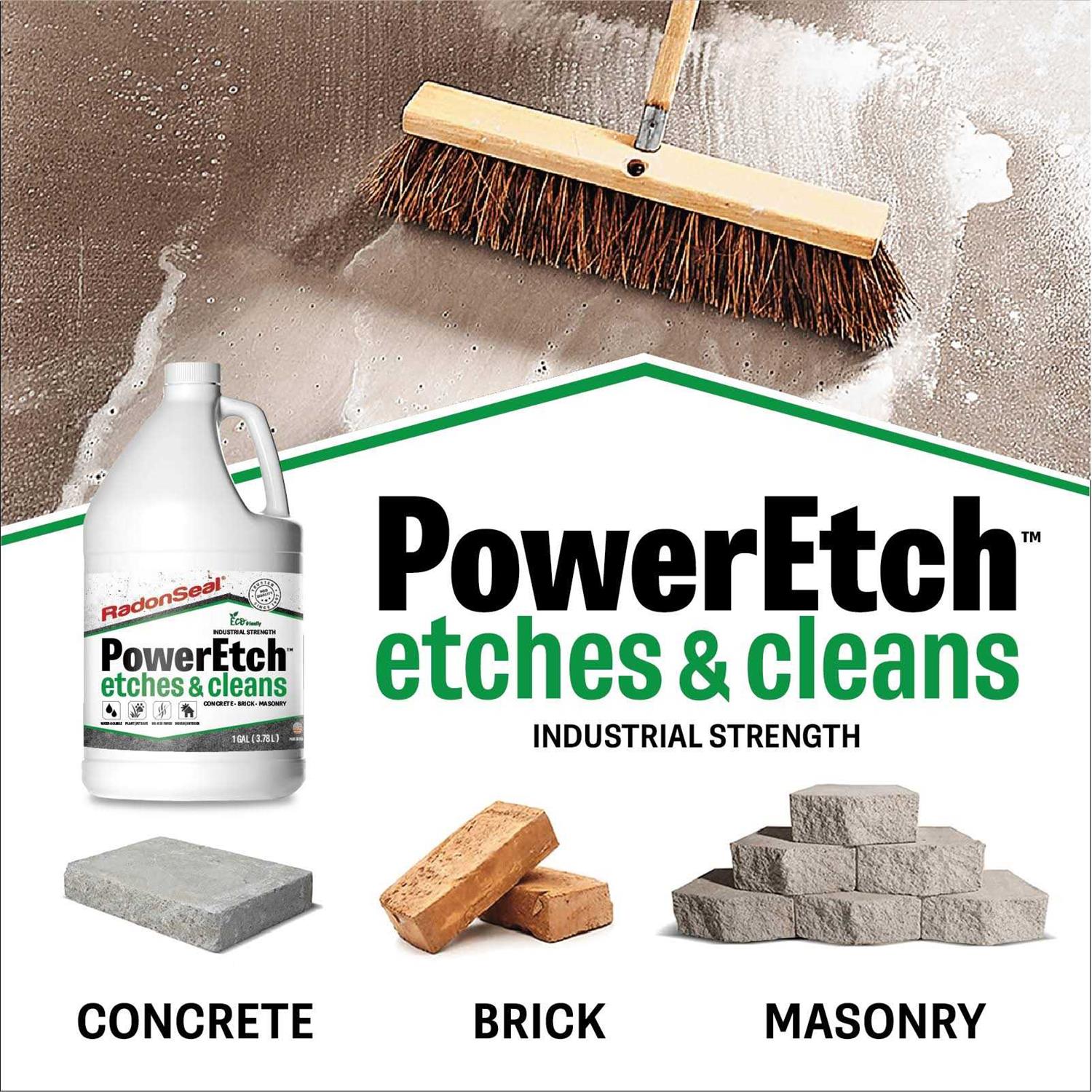 PowerEtch Concrete Etcher & Cleaner Opens Pores Neutralizes & Cleans Preps Concrete for Sealers - Cheap Fitting
