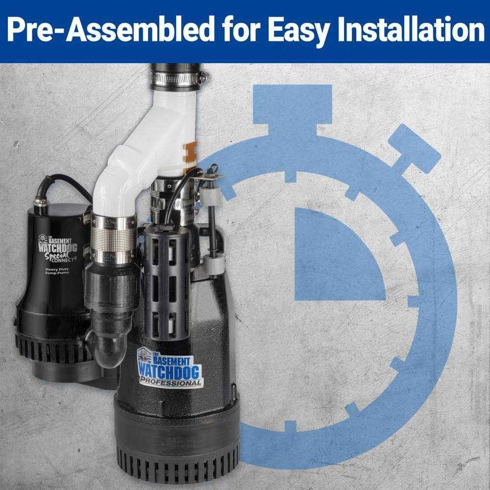 Basement Watchdog Big Combo Connect 1/2 HP Combination Primary & Backup Sump Pump System - Cheap Fitting