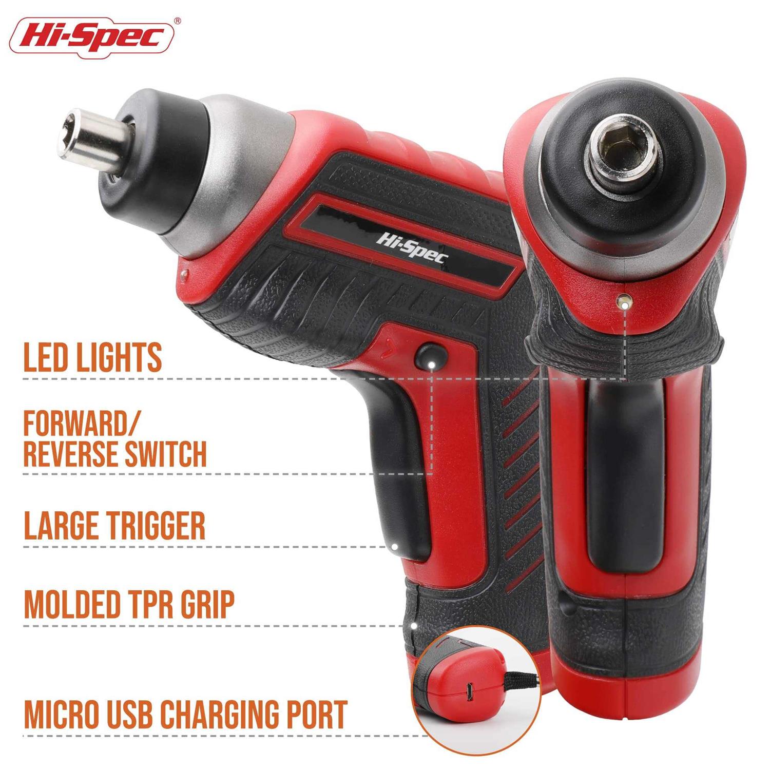 Hi-Spec 35pc Tool Kit With 3.6V Usb Electric Screwdriver And Drill set. Complete Tool set - Cheap Fitting