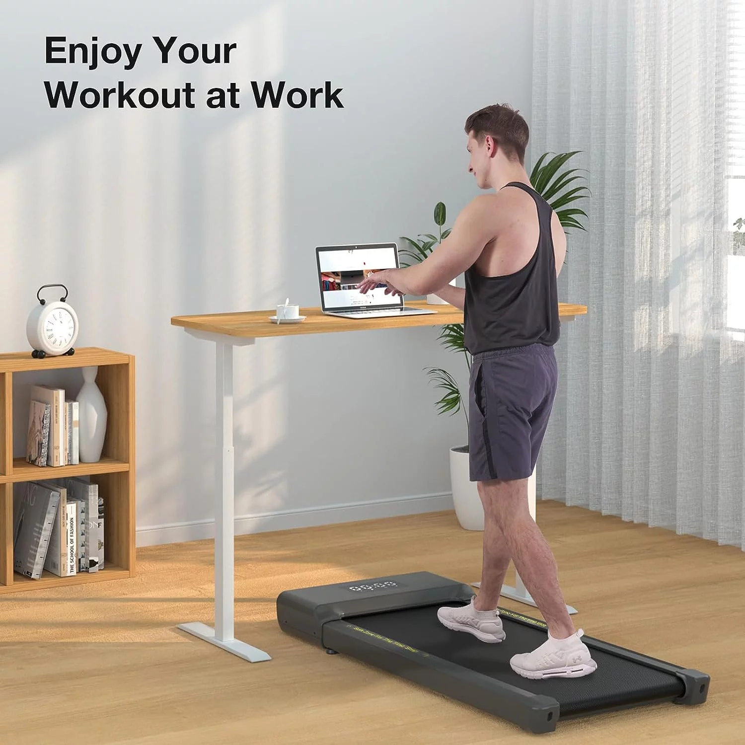 Dpforest Walking pad ,0.6-3.8 MPH 2 in 1 Walking Treadmill Under Desk with powerful and quiet 2.5HP motor for Home Office(White) - Cheap Fitting
