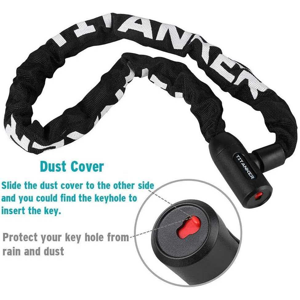 Titanker Bike Chain Locks Bike Locks Heavy Duty Anti-Theft Bicycle Chain Lock with Keys Lock Chain for Bike - Cheap Fitting
