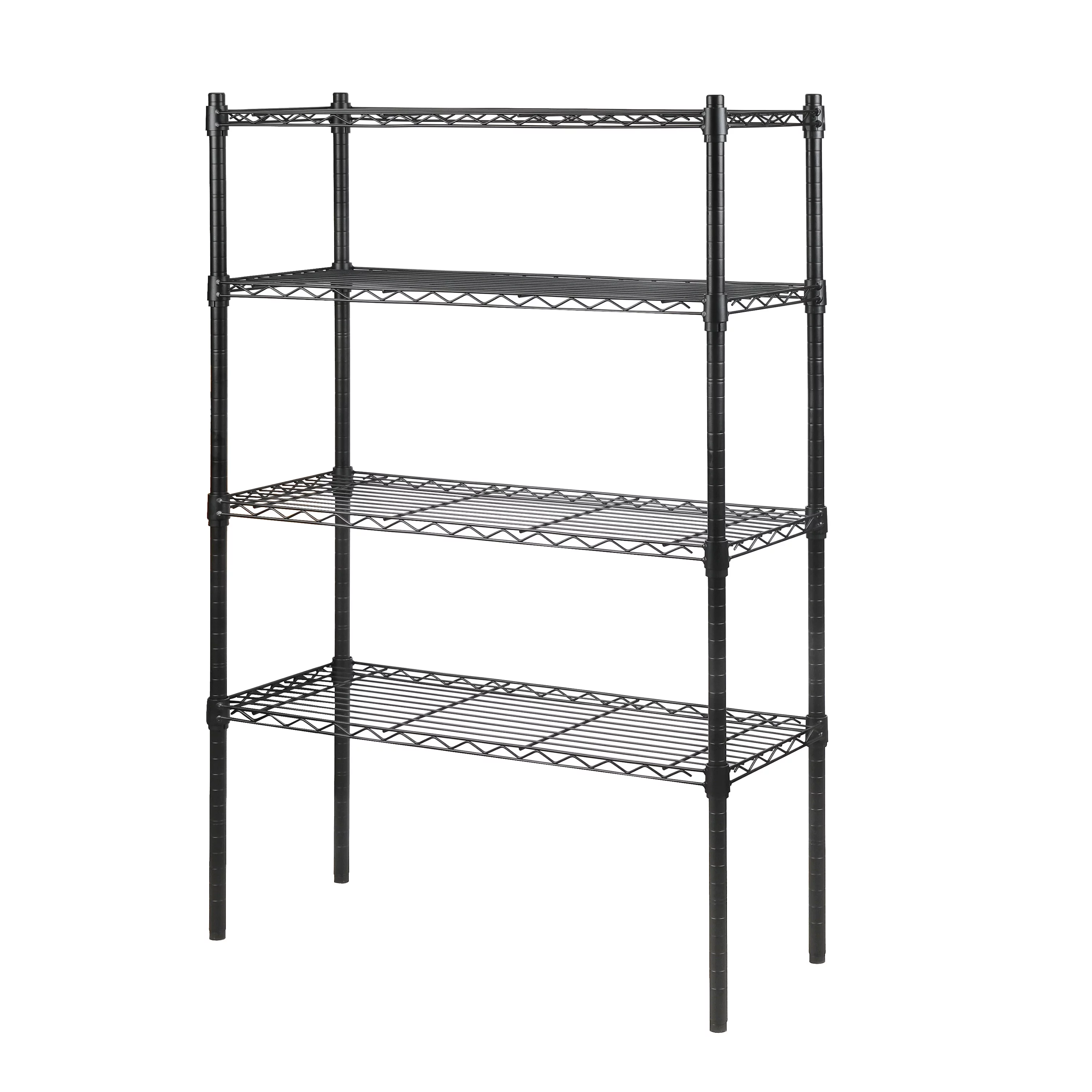Hyper Tough 4 Tier Wire Shelf Unit, Black, 1400 lb. Capacity - Cheap Fitting