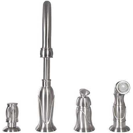 Design House Madison Kitchen Faucet with Side Sprayer and Soap Dispenser in Satin Nickel - Cheap Fitting