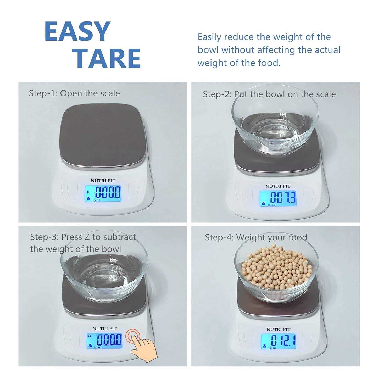 Nutri Fit Ultra Slim Kitchen Scale Digital Food Weight Scale for Baking Cooking in Grams and Ounces Tare & Backlit Lcd - Cheap Fitting