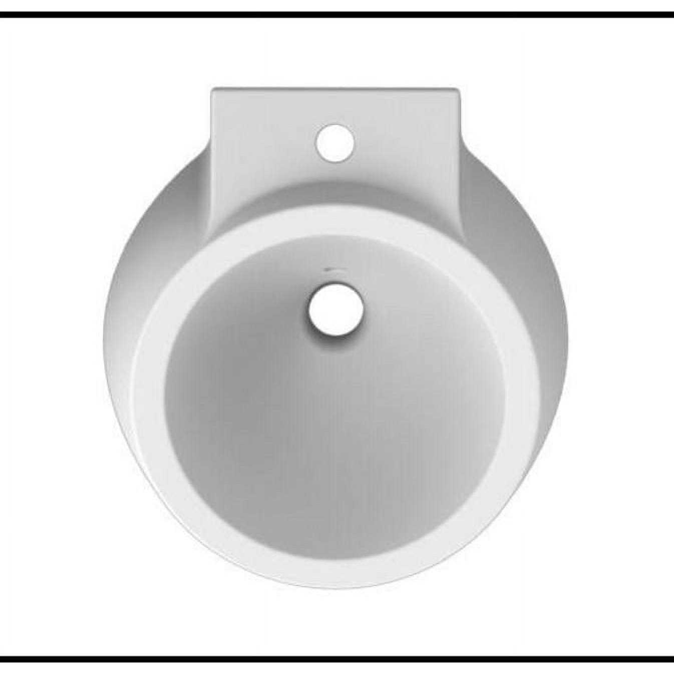 Nameeks Scarabeo 8100-One Hole Scarabeo Round White Ceramic Wall Mounted Sink - Cheap Fitting