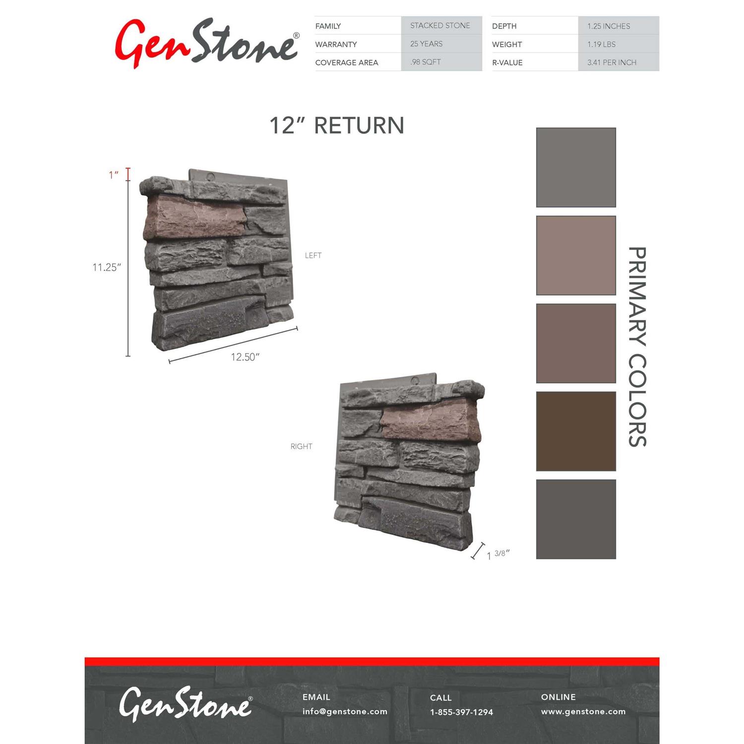 GenStone Stacked Stone Corner Panel Right 0.98-sq ft - Cheap Fitting