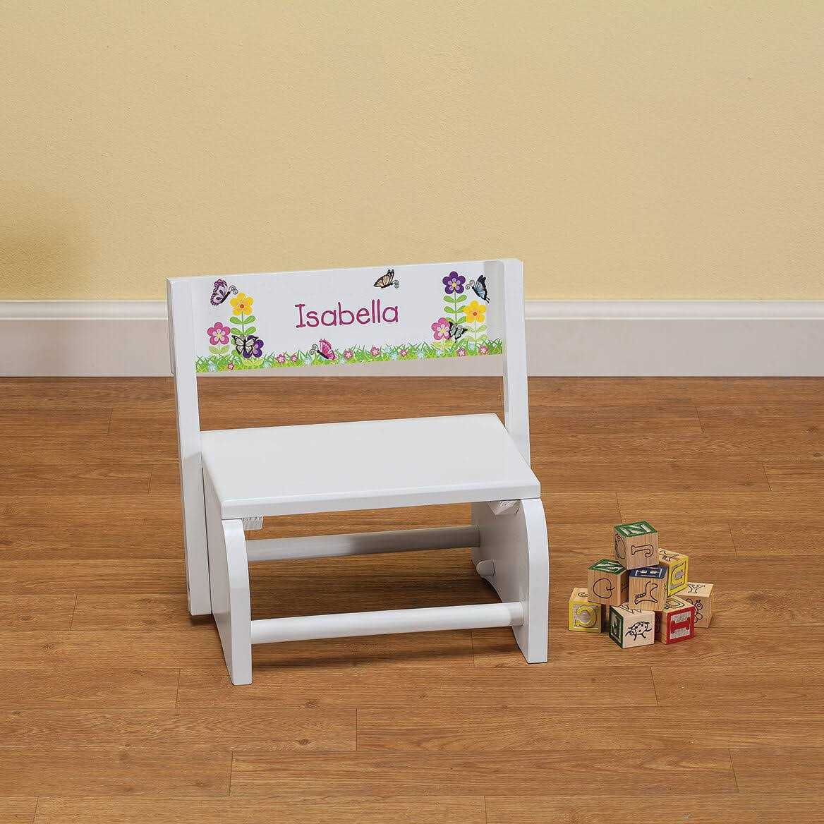 Fox Valley Traders Personalized Children’s White Step Stool - Cheap Fitting