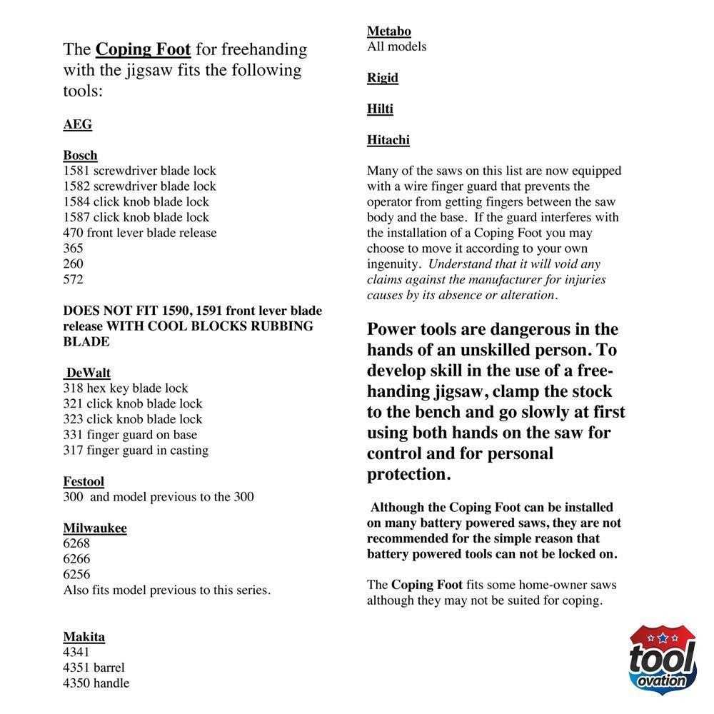 Collins Tool Company Coping Foot - Cheap Fitting