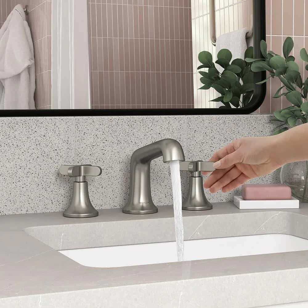 Kohler Setra 8 in. Widespread 2-Handle Bathroom Faucet in Vibrant Brushed Nickel R29666-3D-BN - Cheap Fitting