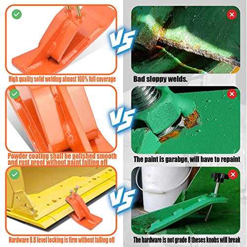 Tractor Bucket Protector, 2Pcs Ski Edge Protector, Turf Tamer Skid Protector with Grade8.8 Double Lock Nuts and Bolts - Cheap Fitting
