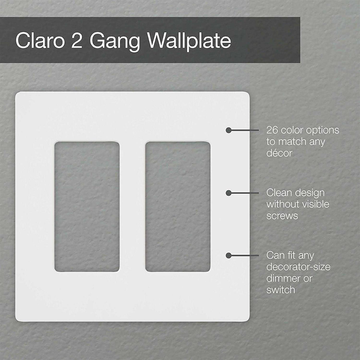 Lutron Claro 2 Gang Wallplate White CW-2-WH - Cheap Fitting