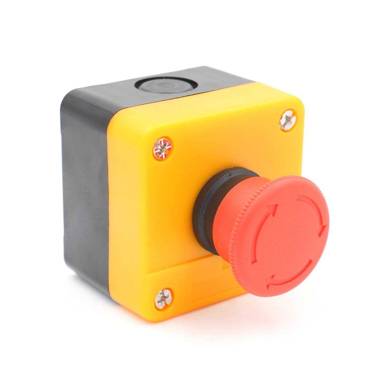Baomain Red Sign Emergency Stop Switch Push Button Weatherproof Push Button Switch 660v with Box - Cheap Fitting