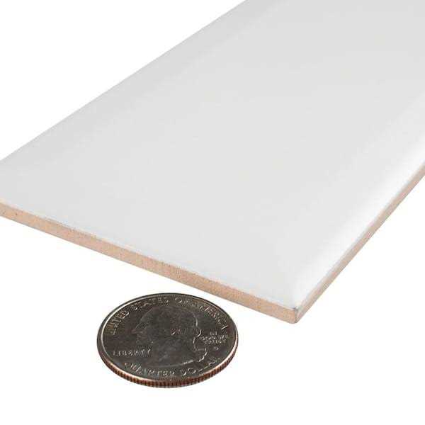 Merola Tile Crown Heights Beveled 3 in. x 6 in. Glossy White Ceramic Wall Tile - Cheap Fitting