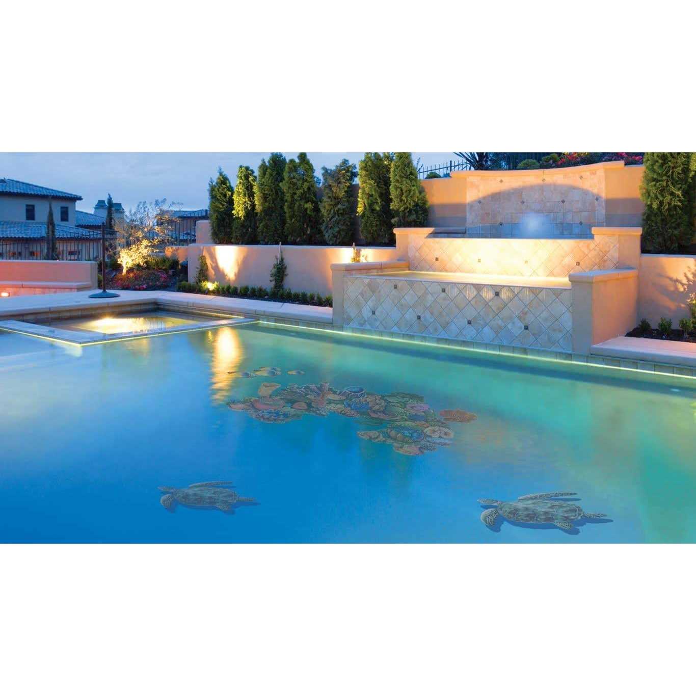 Brown Turtle Swimming Pool Mosaic - Cheap Fitting