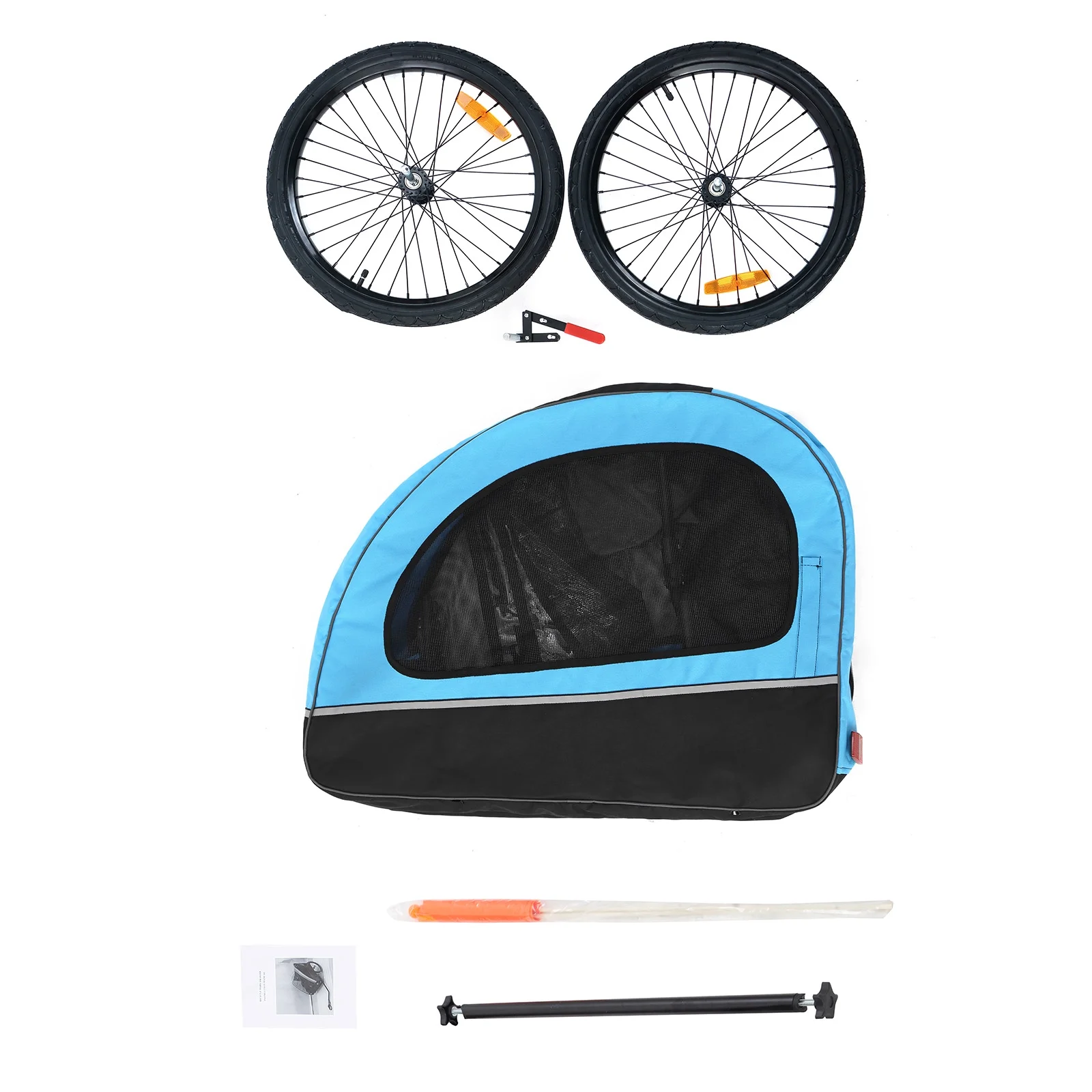 MOJAY Foldable Dog Bike Trailer with Rear Entrance for Small and Medium Pets Under 88 lbs, Outdoor Bike Trailer, Green - Cheap Fitting