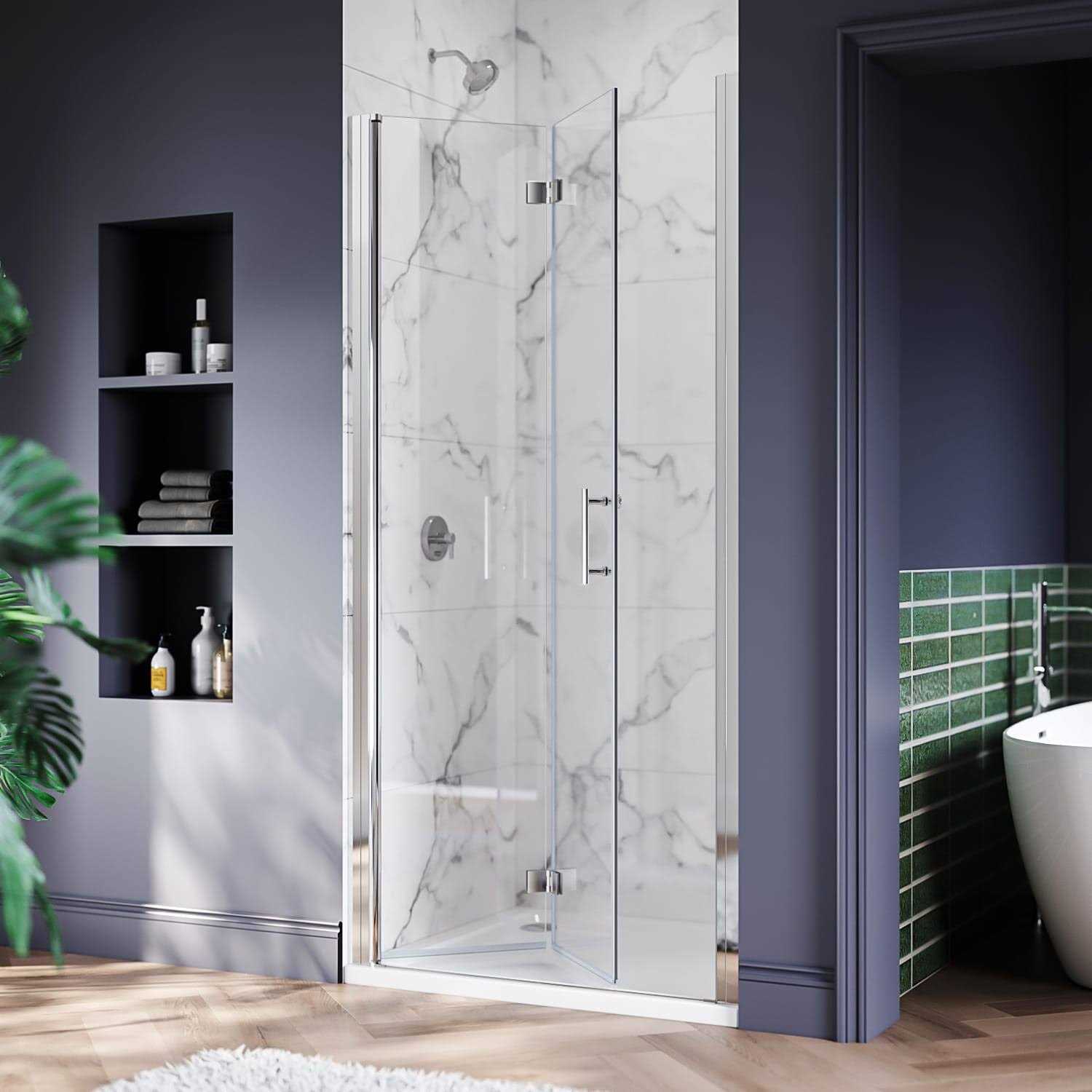 Elegant Bi-Fold Frameless Shower Door - Cheap Fitting