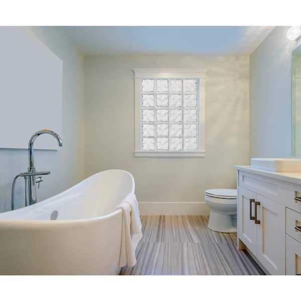 REDI2SET Wavy Glass Pattern Frameless Replacement Glass Block Window - Cheap Fitting